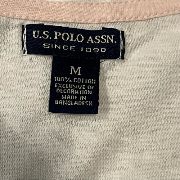 U.S. Polo Assn. Pink Logo White Tee Short Sleeve‎ T-shirt NWT Size - Medium - Picture 6 of 9